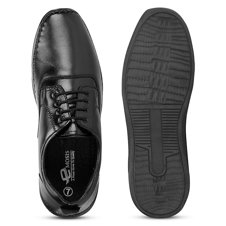 Genuine Leather Formal Lace Up Black Shoes For Men