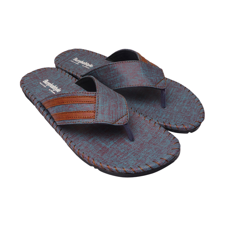 Men Faux Leather V-Shape Stylish & Colorful Slipper Flip-Flop, Chappal - E0552G