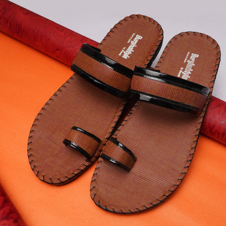 Men Faux Leather Thong Toe Strap Colorful Slipper cum Chappal/Flip-Flop - E0554