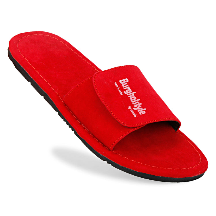 Men Slipper Suede Velcro Slide Outdoor Slipper Flip-Flop cum Chappal - E0321A