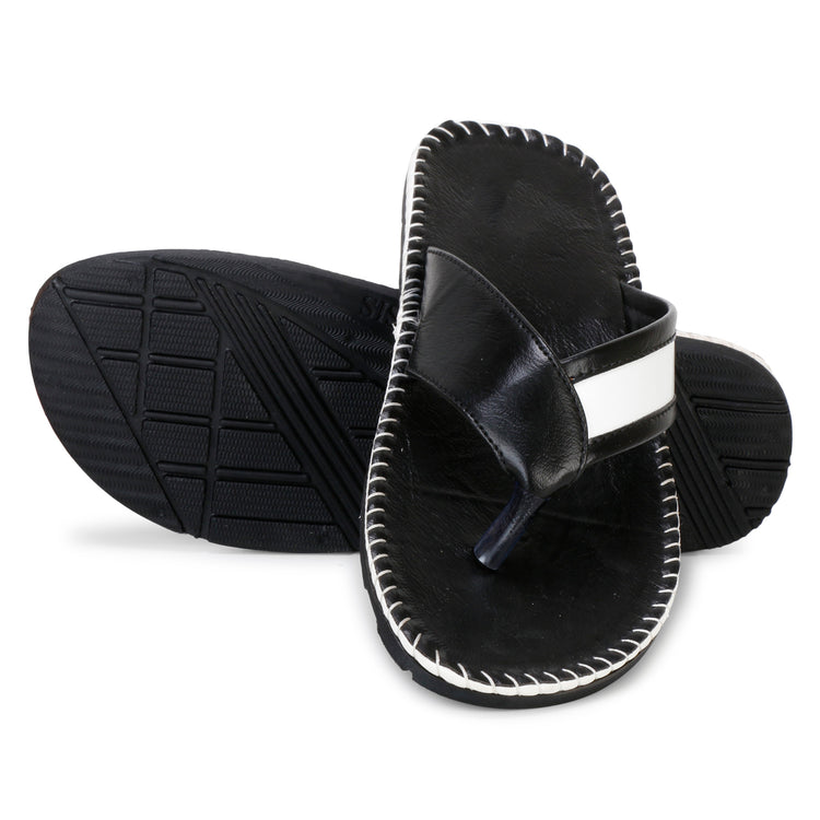 Men Faux Leather Thong Strap V-Shape Slipper cum Chappal/Flip-Flop - E0527B